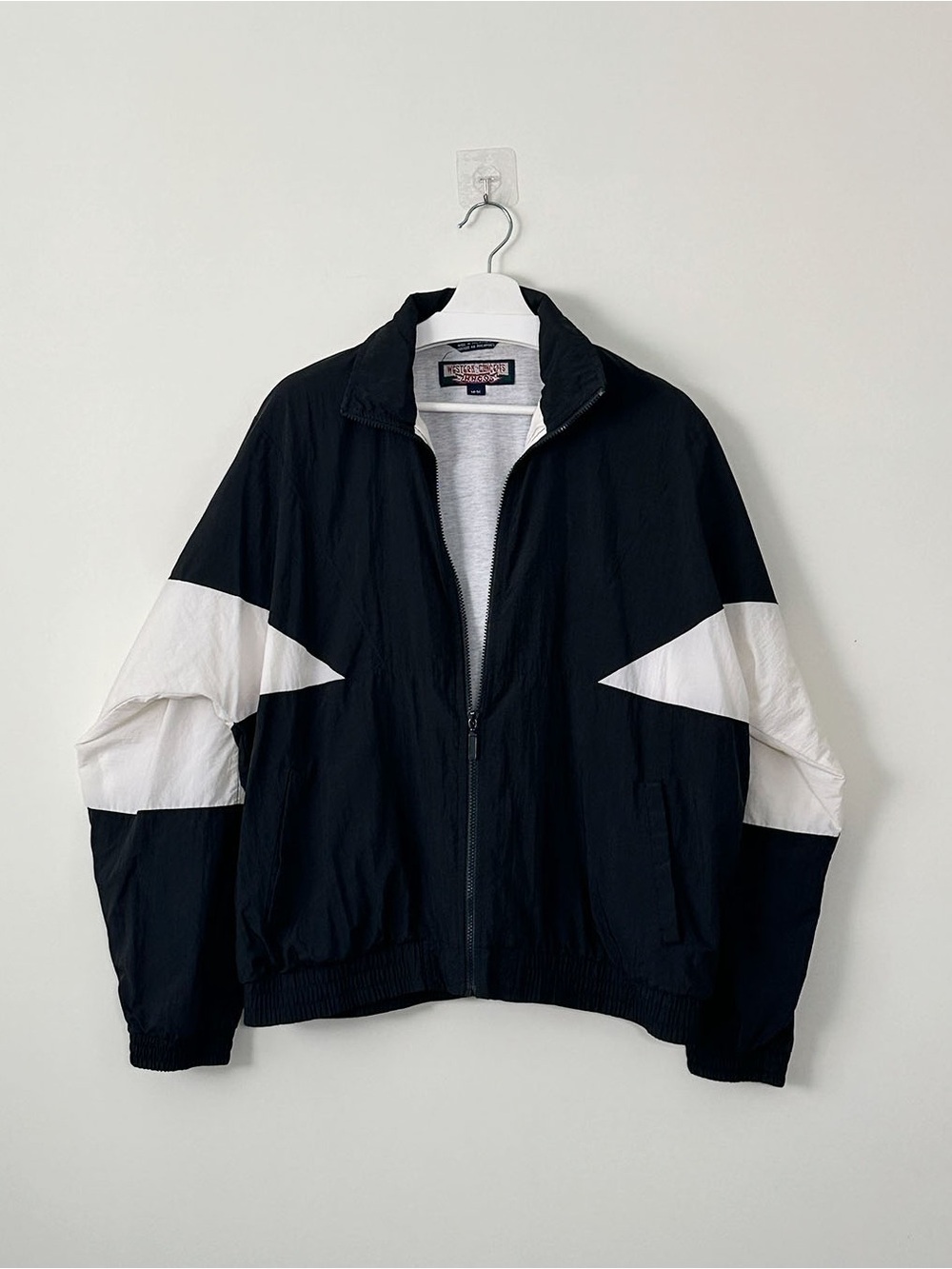 90s Western Concepts HHCO Colourblock Black and White Windbreaker Track Jacket